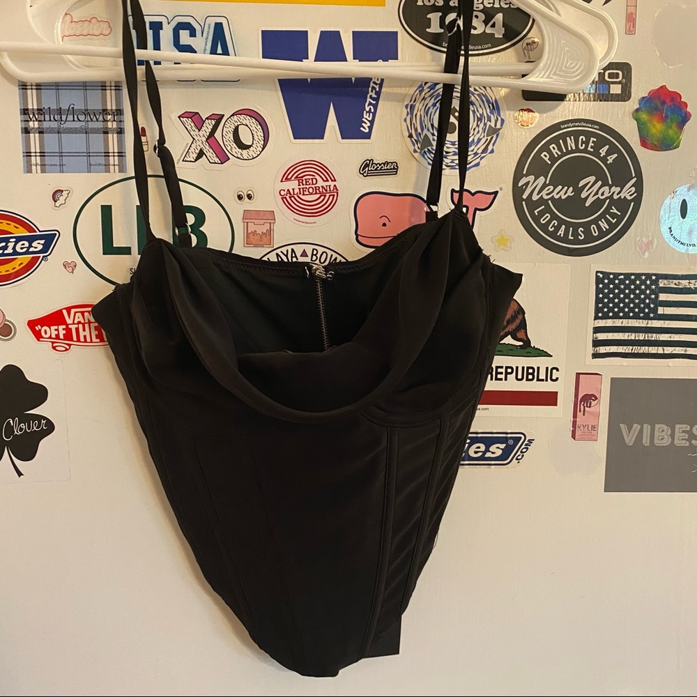 White fox way I feel black bustier top